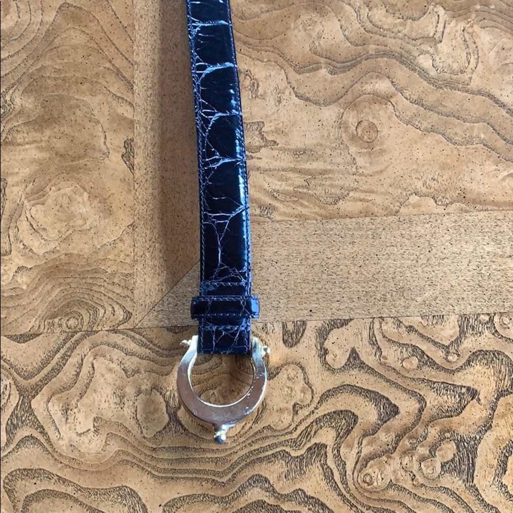 Nordstrom Italian calfskin alligator stamped belt